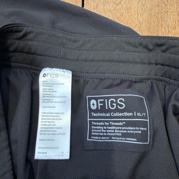 FIGS Black FREEx Lined Zamora High Waisted XL Tall Jogger Scrub Pants Bottoms - Picture 6 of 13